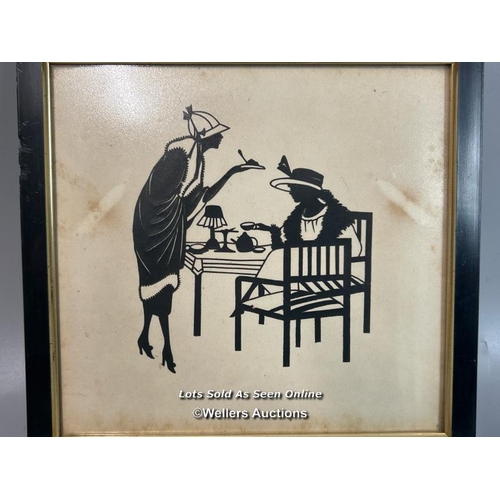 261 - Two small framed silhouette pictures, one 1920's style / T32