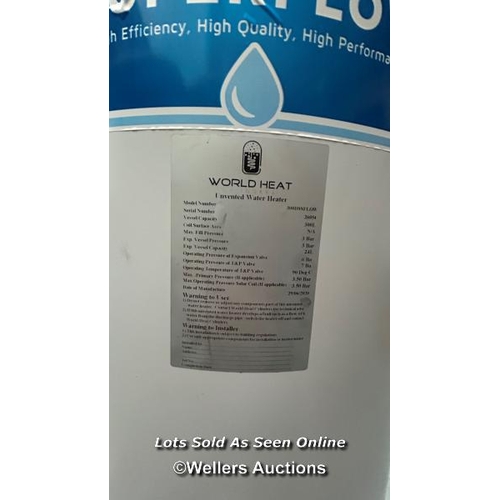 2 - Superflow Unvented Water Heater 300L / High quality stainless steel, 25 Year manufacturing warranty,... 