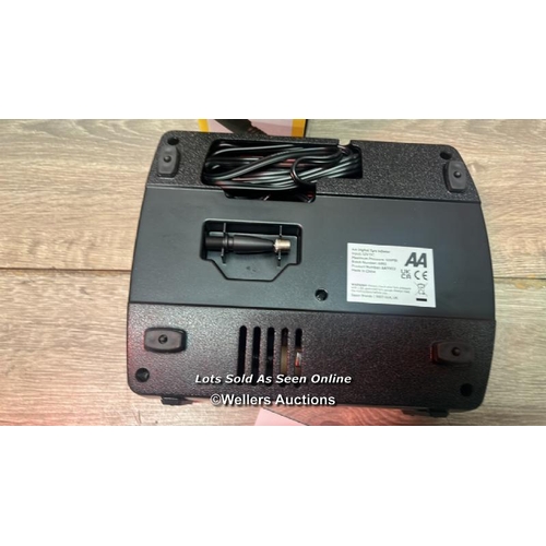 5038 - AA 12V DIGITAL TYRE INFLATOR AA5502   FOR CARS OTHER VEHICLES INFLATABLES BICYCLES - SHOWS PSI BAR K... 