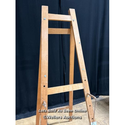 43 - Vintge wooden easel with adjusting pins (painting for example and not included), 176cm (h) / Buyer w... 