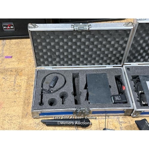 59 - Microphone and audio accessories including showtec showmaster  24 mk ii mixer, AKG microphone, Sennh... 