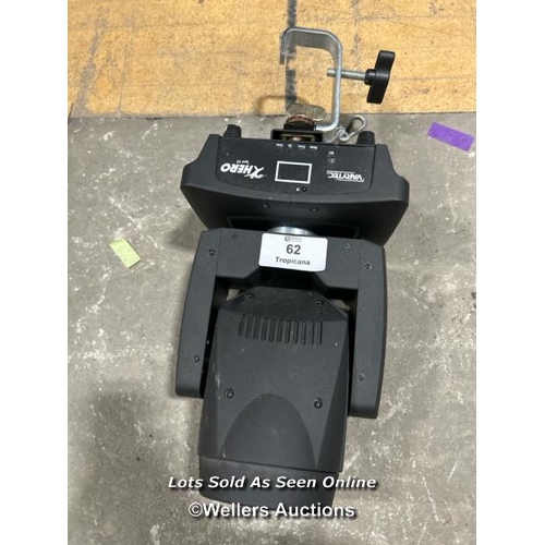 62 - Varytec Hero Spot 60 LED spotlight with moving head / Buyer will be responsible for removal, located... 