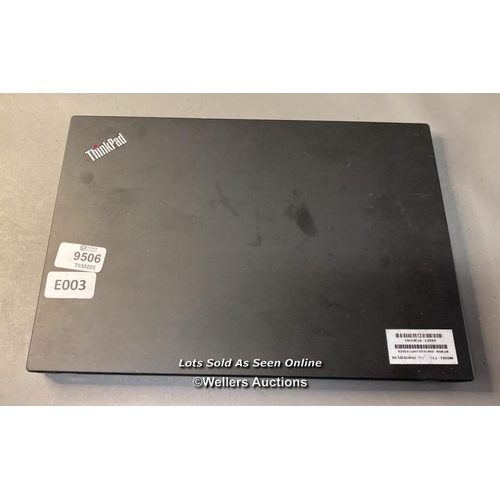 9506 - LENOVO LAPTOP THINKPAD 24GB RAM / I7-1185 G7/HD REMOVED (BIOS LOCKED)