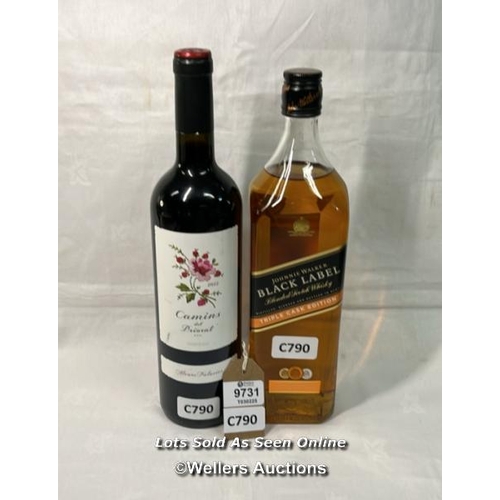 9731 - X2 INC. BLACK LABEL TRIPLE CASK EDITION 1000ML, CAMINS DEL PRIORAT WINE 75CL