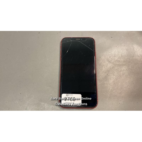 9759 - IPHONE XR / A2105 / RED/64GB / IMEI-357366097866929  / I-CLOUD LOCKED (SCREEN DAMAGE)