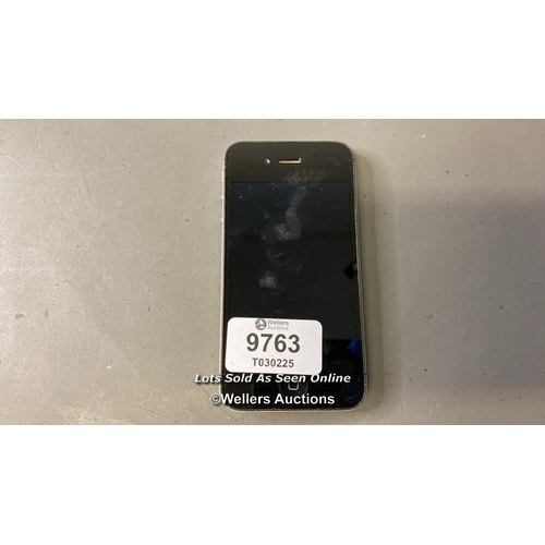 9763 - IPHONE 4S / A1387 / BLACK/16GB / IMEI-013208003474727  / I-CLOUD LOCKED