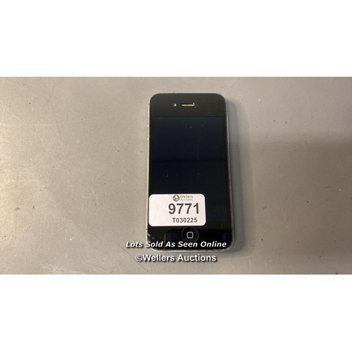 9771 - IPHONE 4 / A1349 / BLACK/8GB /  / I-CLOUD UNLOCKED