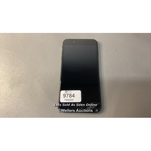 9784 - IPHONE 7+ / A1784 / JET BLACK/32GB / IMEI-356564085072333  / I-CLOUD LOCKED (SCREEN DAMAGE)