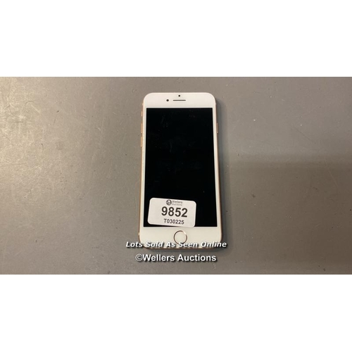 9852 - IPHONE 8 / A1863 / GOLD/64GB / IMEI-356703084378123  / I-CLOUD LOCKED