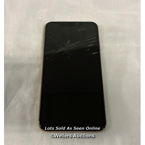 9912 - IPHONE XS MAX / A1921 / 256GB / GOLD / IMEI: 357308093377576 / I-CLOUD LOCKED - SCREEN DAMAGED