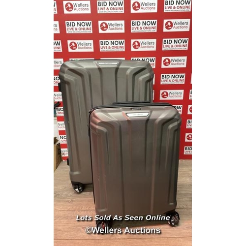 6060 - SAMSONITE ENDURE 2PC. HARDSIDE LUGGAGE SET / SIGNS OF USE / LARGE CASE HAS A DAMAGED WHEEL / P4