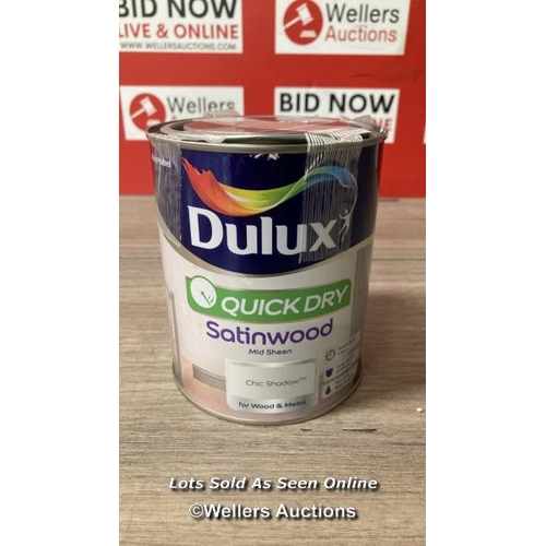 7005 - DULUX QUICK DRY SATINWOOD PAINT - CHIC SHADOW - 750ML, 5358150 / NEW / A22