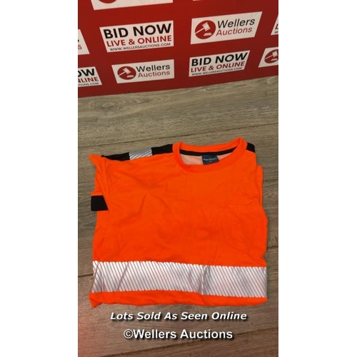 7062 - PORTWEST PW3 HI-VIS T-SHIRT S/S, SIZE: L, COLOUR: ORANGE/BLACK, T181OBRL / A23