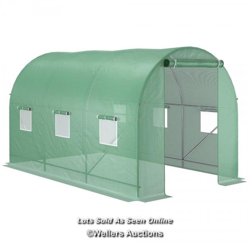 5399 - RRP: 89.99 - OUTSUNNY 3.5 X 2M WALK-IN POLYTUNNEL GREENHOUSE, WITH STEEL FRAME, PE COVER, ROLL-UP DO... 