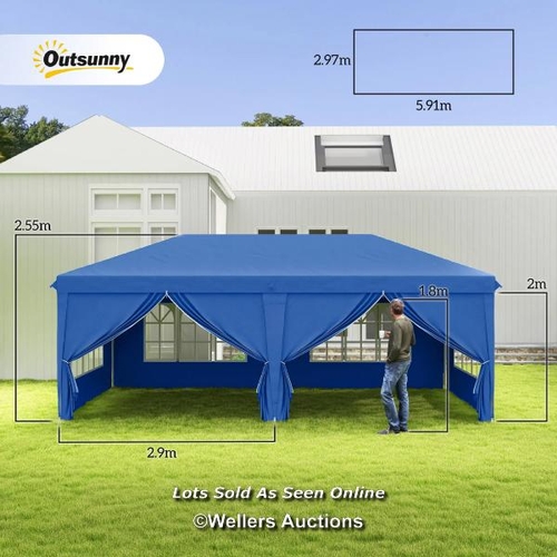 5400 - RRP: 229.99 - OUTSUNNY 3 X 6 M GARDEN POP UP GAZEBO, WEDDING PARTY TENT MARQUEE, WATER RESISTANT AWN... 