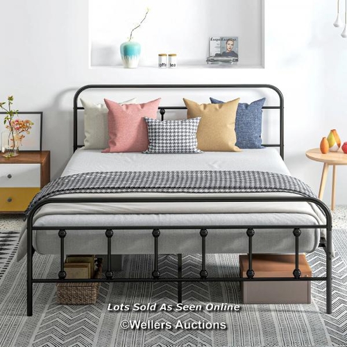 5403 - RRP: 119.99 - HOMCOM DOUBLE MINIMALISTIC METAL BED FRAME - BLACK / 1 box