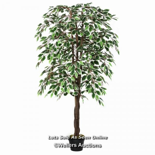 5404 - RRP: 69.99 - OUTSUNNY 160CM/5.2FT ARTIFICIAL FICUS SILK TREE WITH NURSERY POT, DECORATIVE FAKE PLANT... 