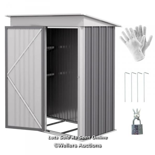 1067 - RRP: 164.99 - OUTSUNNY METAL GARDEN SHED, OUTDOOR LEAN-TO SHED FOR TOOL MOTOR BIKE, WITH ADJUSTABLE ... 