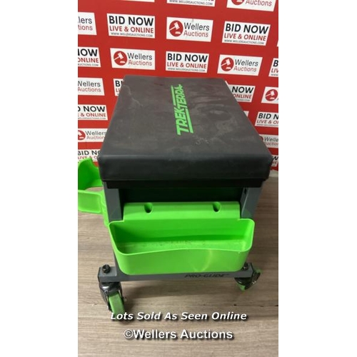 41 - TREKTERRA TOOLBOX SHOP STOOL WITH UNDERSEAT STORAGE / SIGNS OF USE / DAMAGED / SEE IMAGES / P10