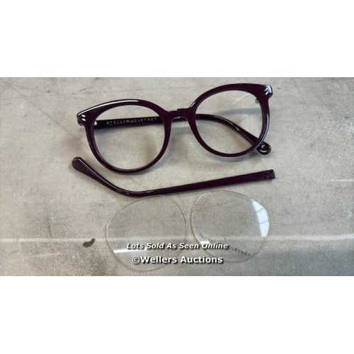 8942 - STELLA M SC0081O BURGUNDY PLASTIC FRAMES 49X20 / APPEARS EX-DISPLAY / DAMAGED ARM