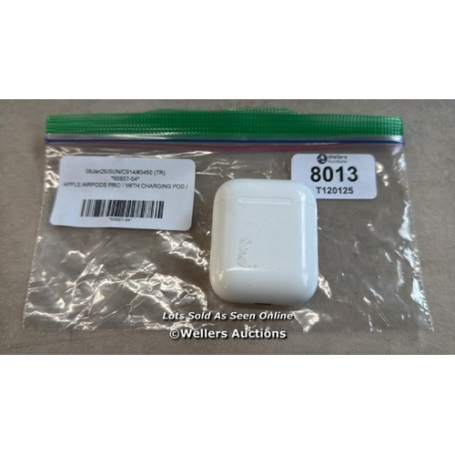 8944 - APPLE AIRPODS PRO / WITH CHARGING POD / MWP22ZM/A  / POWERS UP / CONNECTS TO BT / SIGNS OF USE / G4