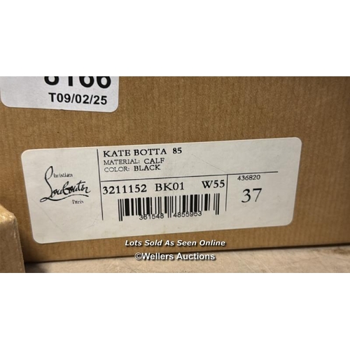 8166 - CHRISTIAN LOUBOUTIN KATE BOTTA 85 CALF LEATHER BOOTS / 37 / BRAND NEW & BOXED / ZIP IS OUT OF LINE O... 