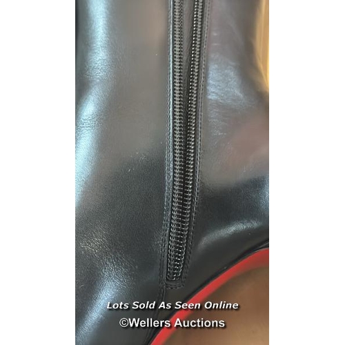 8166 - CHRISTIAN LOUBOUTIN KATE BOTTA 85 CALF LEATHER BOOTS / 37 / BRAND NEW & BOXED / ZIP IS OUT OF LINE O... 