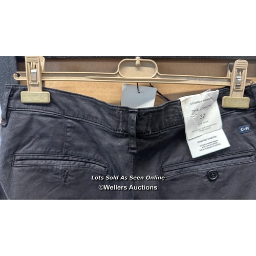 8182 - CITIZENS OF HUMANITY THE LONDON SLIM TAPERED CHINO / TWILL / WASHED BLACK / 32 / NEW WITH TAGS / RRP... 