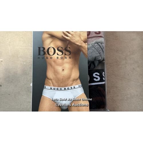 8205 - HUGO BOSS STRETCH 2 PACK MULTI BRIEF / S / NEW / G8