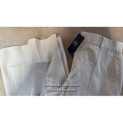 8211 - POLO RALPH LAUREN FLARE FLAT FRONT 4 WHITE TROUSERS / NEW WITH TAGS / RRP: 269 / G8