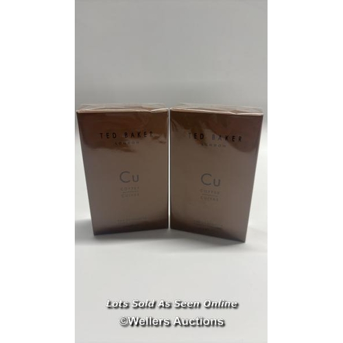 8910 - TED BAKER TONICS CU COPPER EAU DE TOILETTE 2X100ML / BOTTLES NEW AND SEALED / OUTER PACKAGING OPEN