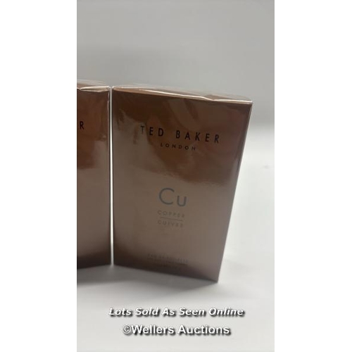 8910 - TED BAKER TONICS CU COPPER EAU DE TOILETTE 2X100ML / BOTTLES NEW AND SEALED / OUTER PACKAGING OPEN