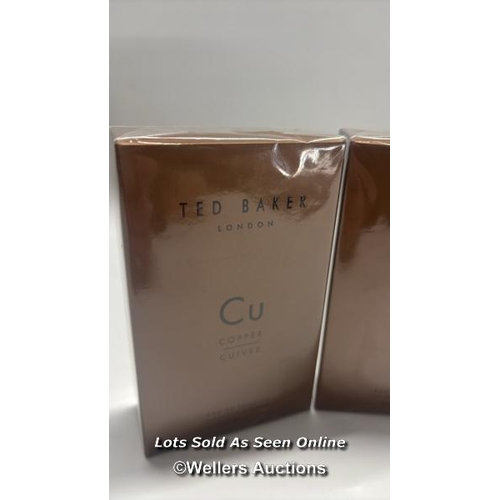 8910 - TED BAKER TONICS CU COPPER EAU DE TOILETTE 2X100ML / BOTTLES NEW AND SEALED / OUTER PACKAGING OPEN