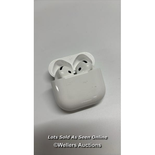 8922 - APPLE AIRPODS 4TH GEN / MXP63ZM/A / POWERS UP / MINIMAL SIGNS OF USE / CONNECTS TO BT / PLAYS MUSIC