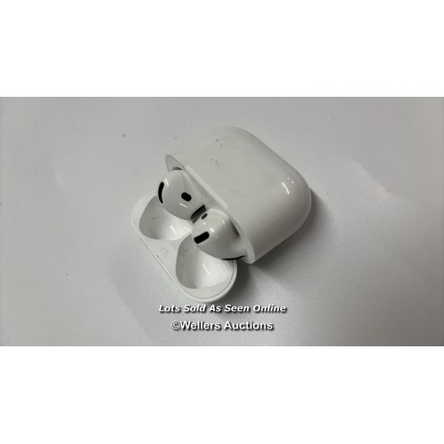 8922 - APPLE AIRPODS 4TH GEN / MXP63ZM/A / POWERS UP / MINIMAL SIGNS OF USE / CONNECTS TO BT / PLAYS MUSIC