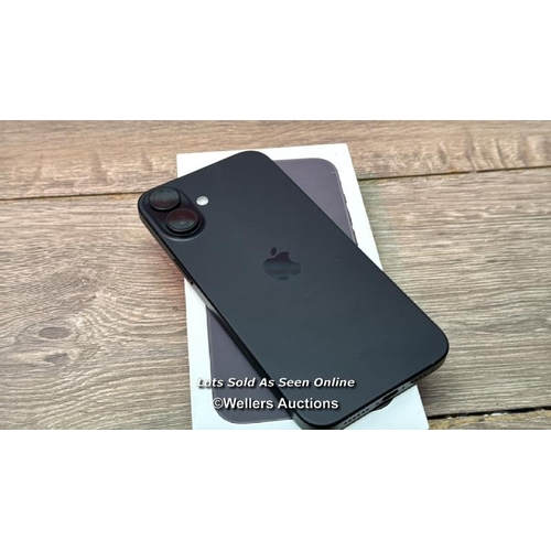 8960 - APPLE IPHONE 16 PLUS 128GB SIM FREE MOBILE PHONE IN BLACK, MXVU3QN/A / APPEARS NEW, OPEN BOX / SEE I... 