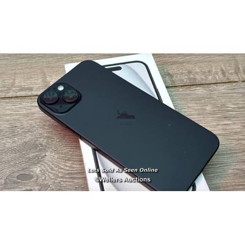 8962 - APPLE IPHONE 15 PLUS 128GB SIM FREE MOBILE PHONE IN BLACK, MU0Y3ZD/A / APPEARS NEW, OPEN BOX / SEE I... 