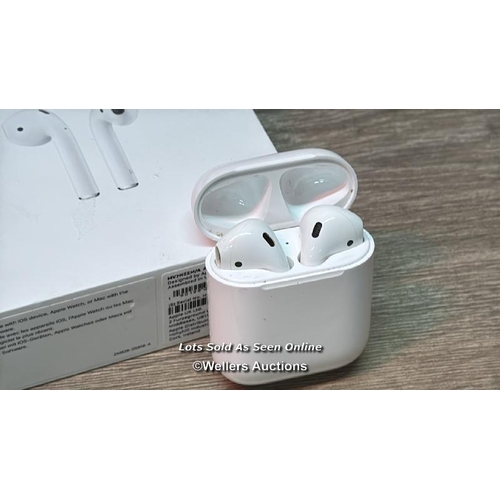 8966 - APPLE AIRPODS / 2ND GEN / WITH CHARGING CASE / MV7N2ZMA / MINIMAL SIGNS OF USE / POWERS UP / CONNECT... 