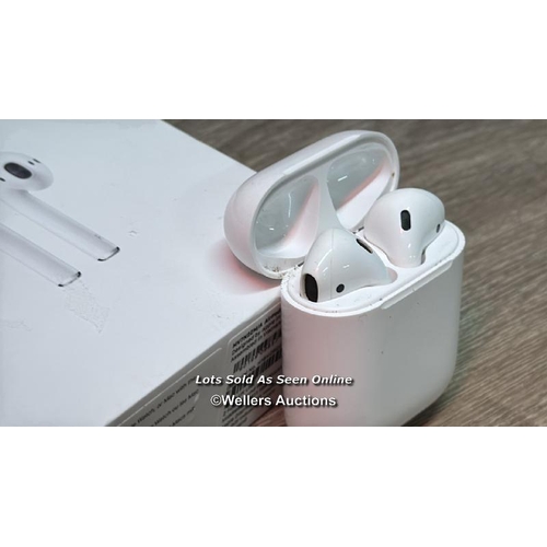 8966 - APPLE AIRPODS / 2ND GEN / WITH CHARGING CASE / MV7N2ZMA / MINIMAL SIGNS OF USE / POWERS UP / CONNECT... 