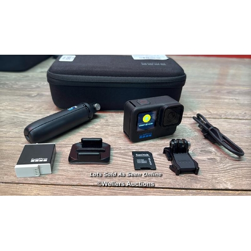 8969 - GOPRO HERO11 BLACK ACTION CAMERA BUNDLE / MINIMAL IF ANY SIGNS OF USE / POWERS UP / F20