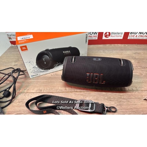 8985 - JBL XTREME 3 WIRELESS     / POWERS UP / CONNECTS TO BT / PLAYS MUSIC / SEE IMAGES / F20