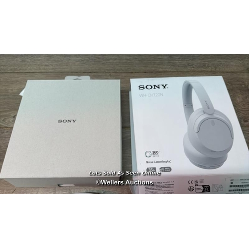 8988 - SONY WHCH720NB NOISE CANCELLING OVEREAR HEADPHONES / MINIMAL IF ANY SIGNS OF USE / POWERS UP / CONNE... 