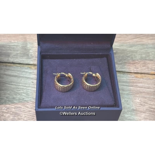 8992 - 14CT YELLOW GOLD WIDE BABY HOOP EARINGS / F20