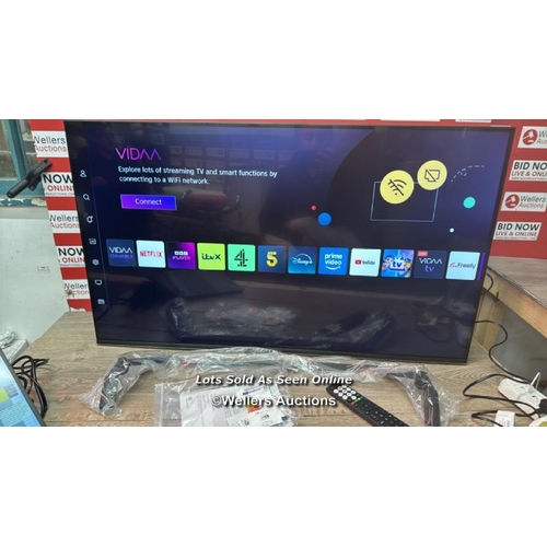 8993 - HISENSE 43A7NQTUK 43 INCH QLED SMART FREELY TV / APPEARS NEW, OPEN BOX / WITH STAND AND REMOTE / APP... 