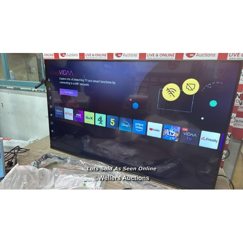 8993 - HISENSE 43A7NQTUK 43 INCH QLED SMART FREELY TV / APPEARS NEW, OPEN BOX / WITH STAND AND REMOTE / APP... 