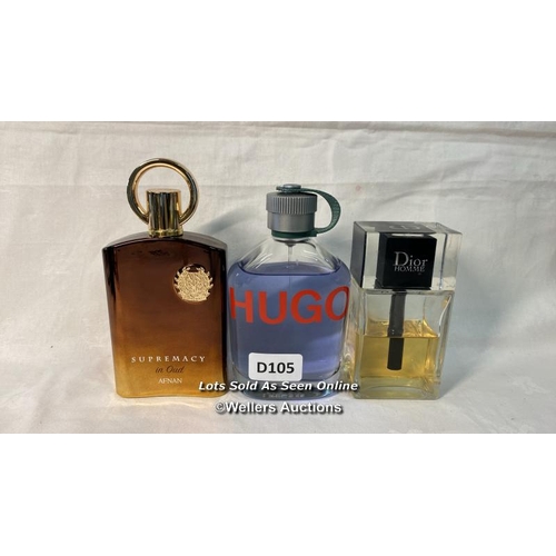 9614 - X3 PERFUM INCL. DIOR HOMME, HUGO BOSS, SUPREMACY IN OUD AFNAN - ALL PARTIALLY USED