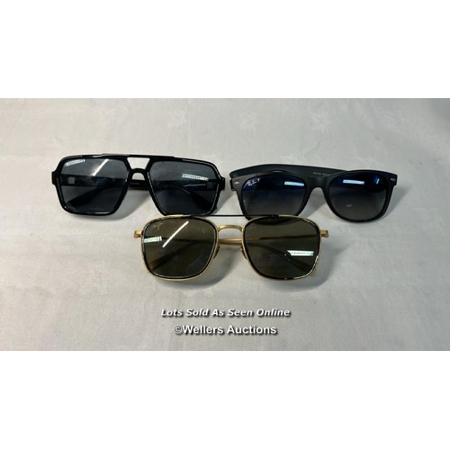 9627 - SUNGLASSES X3 INCL. RAY BAN RB 2132, PRADA PRZ SPS 01X, RAY BAN