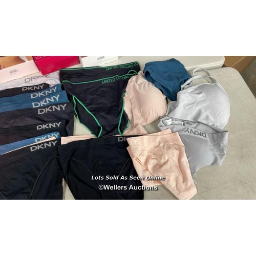 2084 - LARGE SELECTION OF LADIES NEW UNDERWEAR AND BRAS INCL. DKNY AND CAROLE HOCHMAN / MIXED SIZES / C18