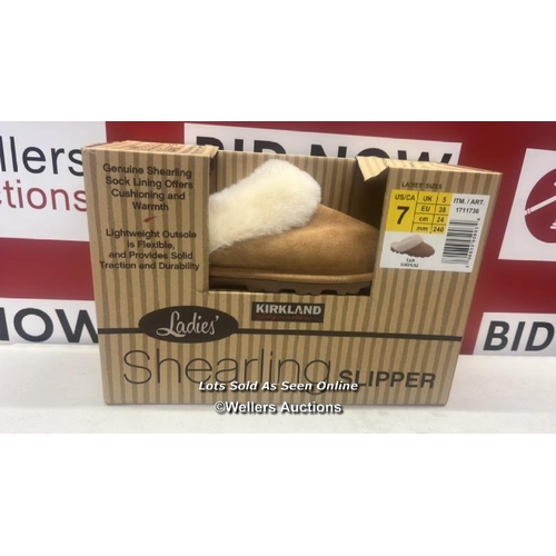 2115 - LADIES NEW KIRKLAND SIGNATURE SHEARLING SLIPPERS / UK 5 / A19