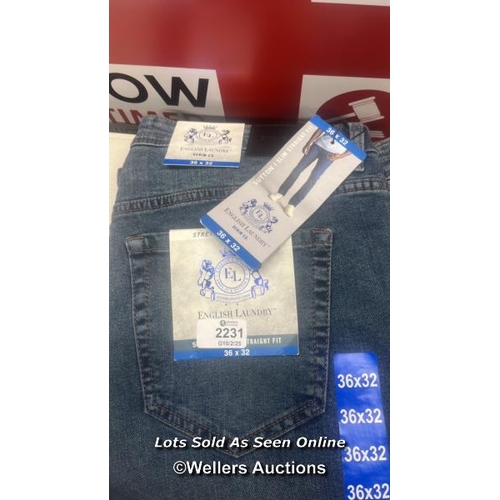 2231 - GENTS NEW ENGLISH LAUNDRY SLIM STRAIGHT LEG JEANS / 36*32 / D13 [85538]